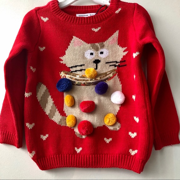 Reserved Other - Little Girls Sweater with Pom Pom Design 🥰